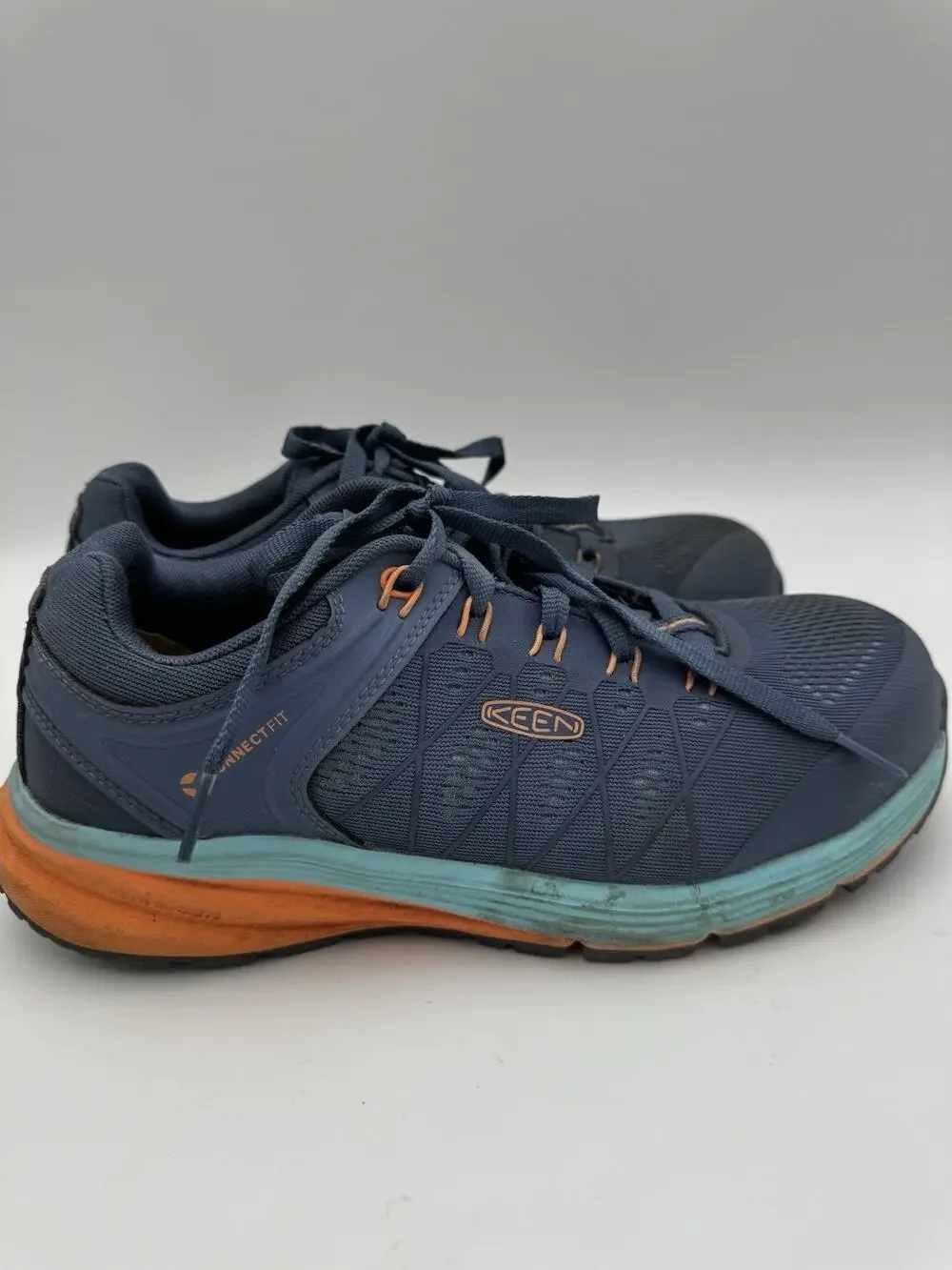 KEEN Utility Women’s 9W Work Shoes Navy Orange Wide Safety Sneakers